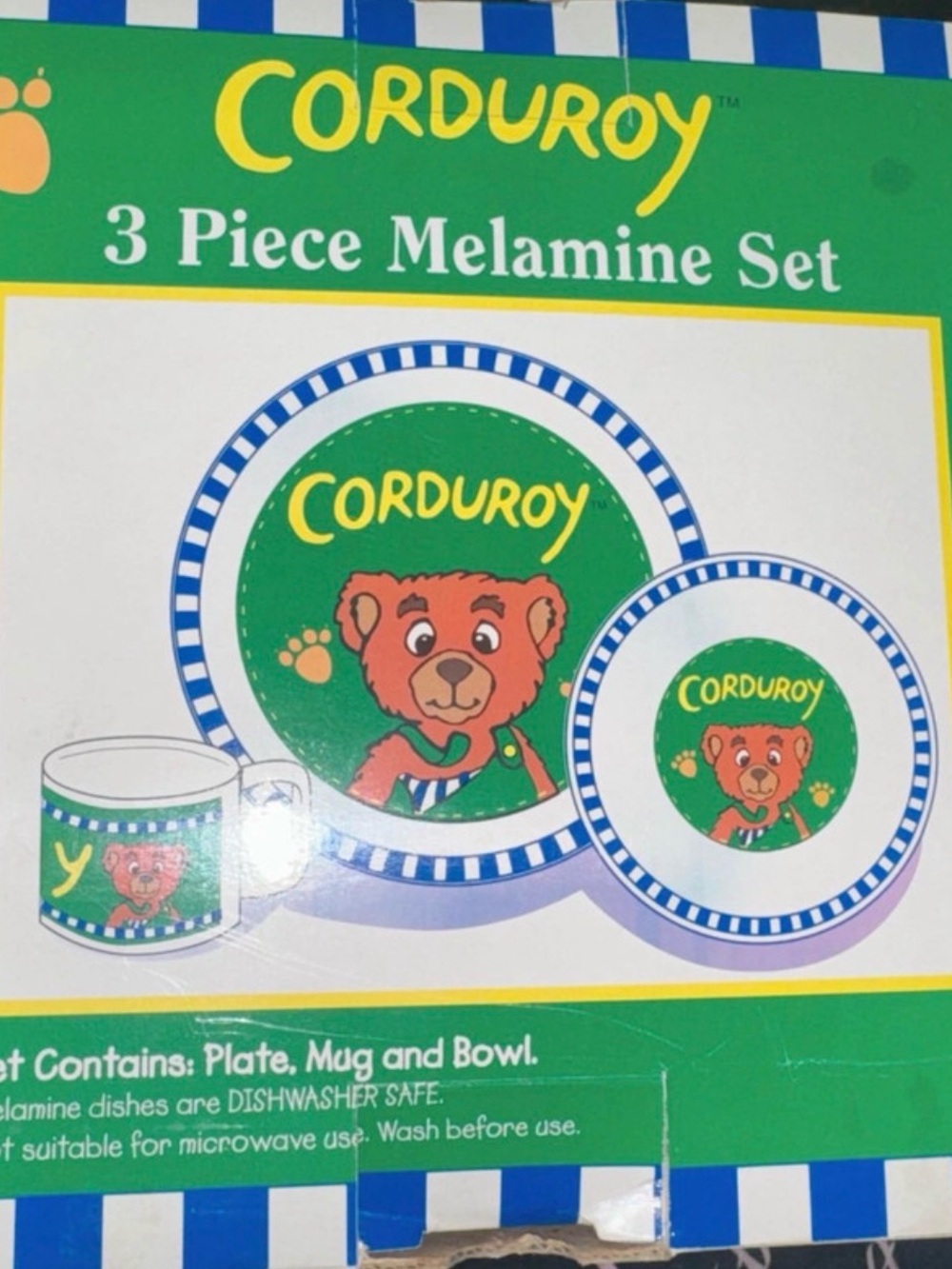 3-Piece Melamine Kids Dining Set - Green